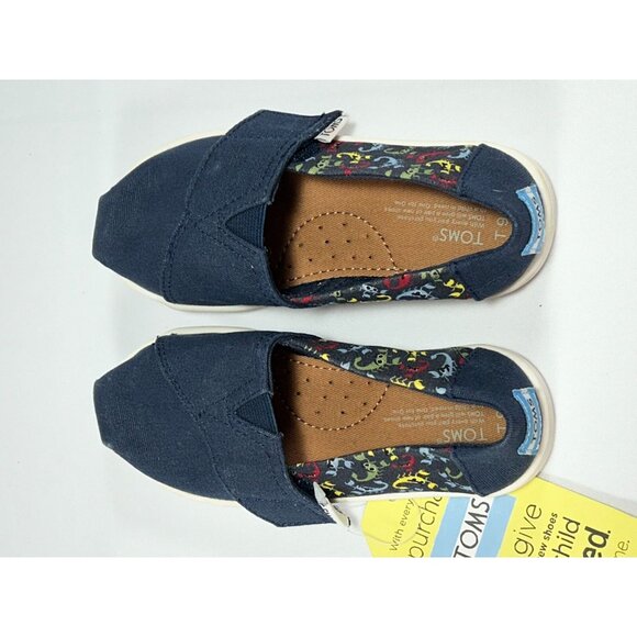 TOMS Tiny Classic Canvas Toddler 9 Navy Scorpions Style #10010694 - Picture 2 of 8